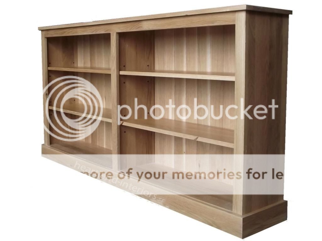 Solid Oak Bookcase, Low 6ft Wide Adjustable Display Shelving Unit, Bookshelves eBay